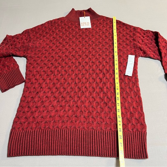 Knox Rose Sweater Women’s Small NWT | Textured Mock Neck Pullover Red Cozy Knit - Picture 8 of 14